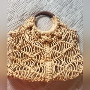Free People Woven Macrame Handbag